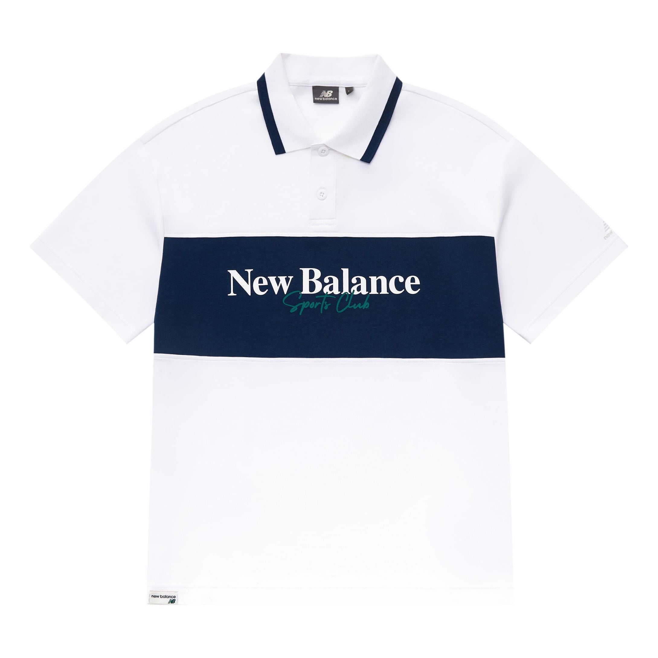 

Поло New Balance Polo T-Shirt Asia Sizing 'White Blue' 5FD24203-WT, белый