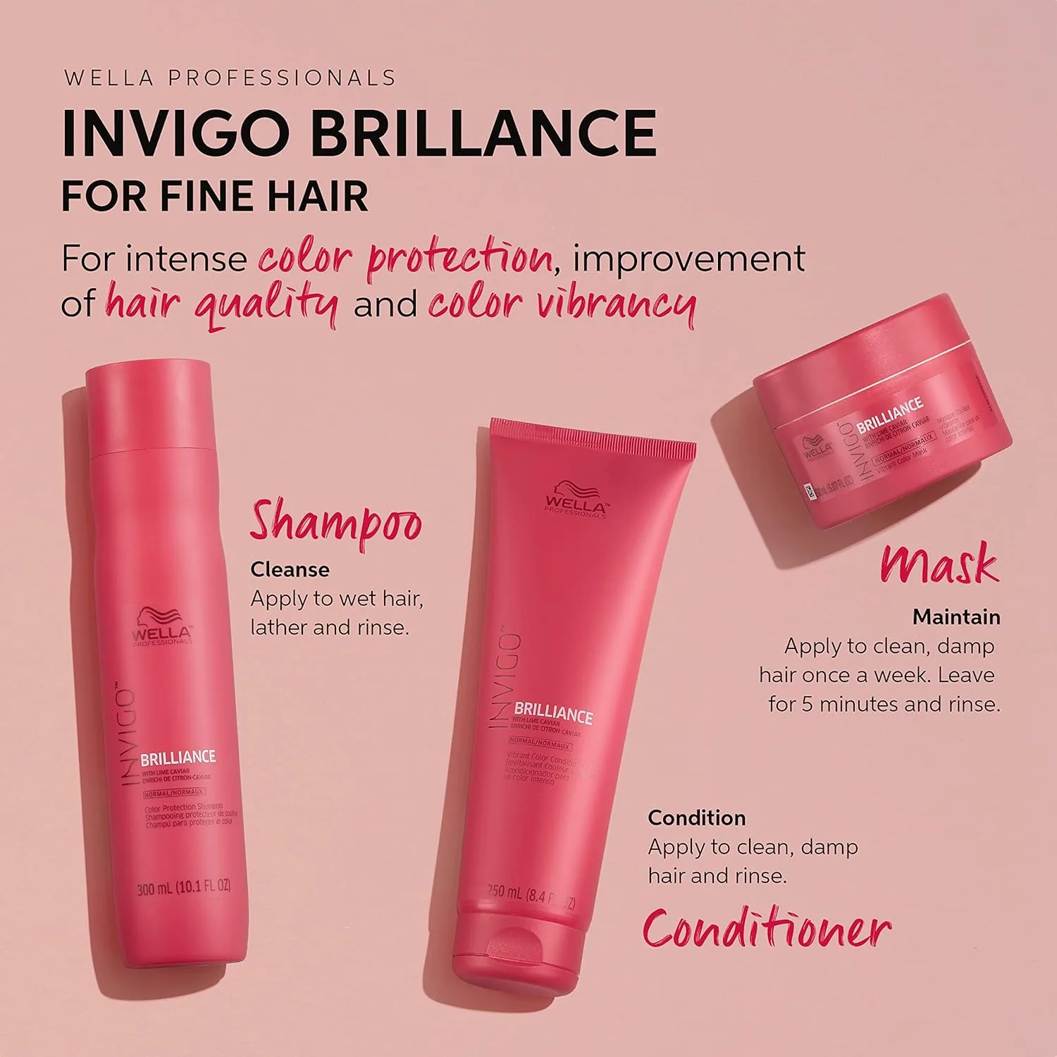 WELLA Color Charm Wella Professionals Invigo Brilliance Шампунь и кондиционер для защиты цвета, для тонких волос + тонер для волос, нейтрализует желтизну, T14 Silver Lady — фото 3