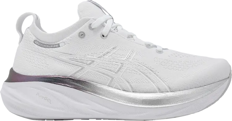 

Кроссовки Gel Nimbus 26 Platinum 'Real White Pure Silver', белый