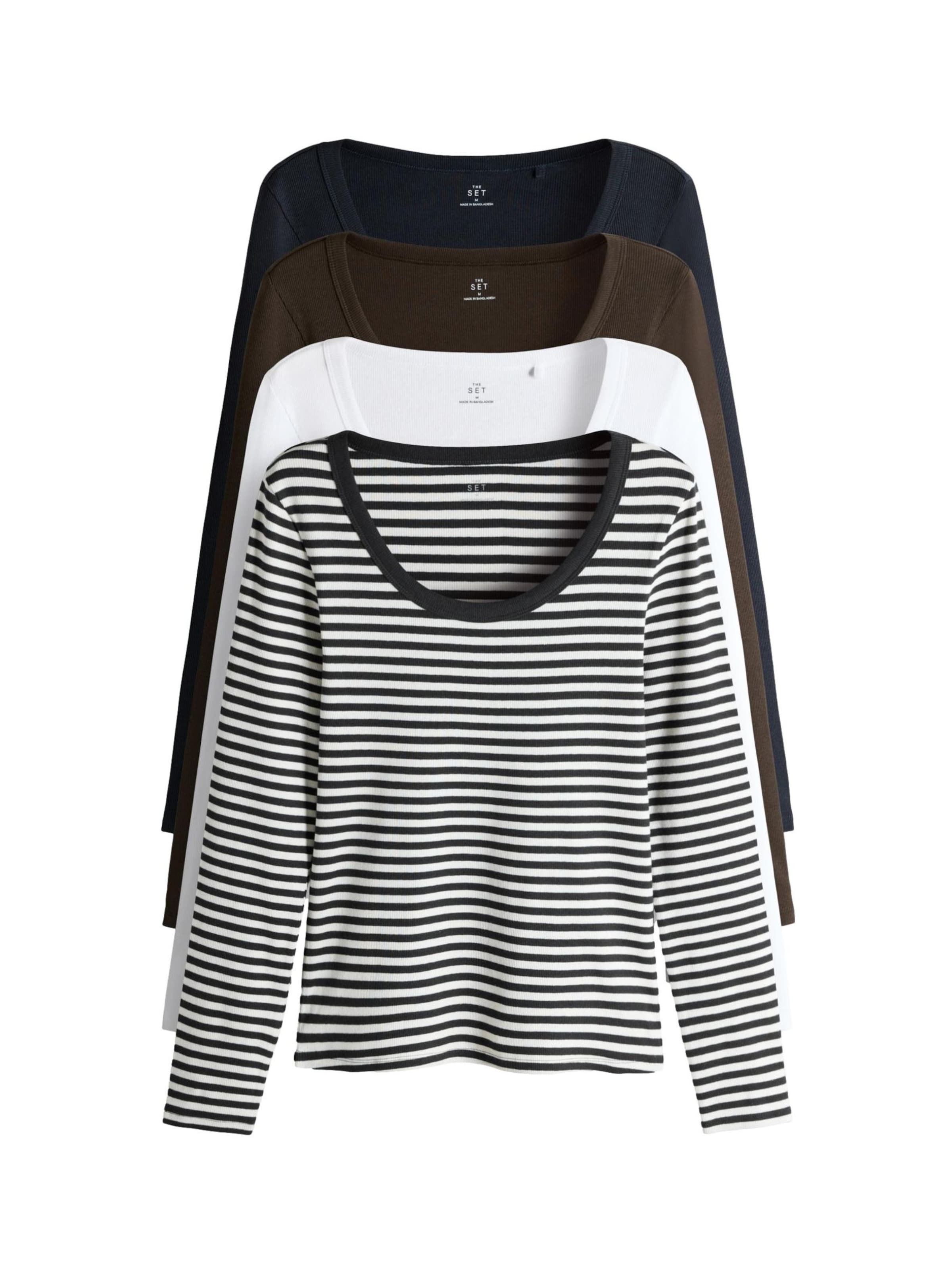 

The Set Лонгслив в темно-синем, темно-коричневом, черном, белом