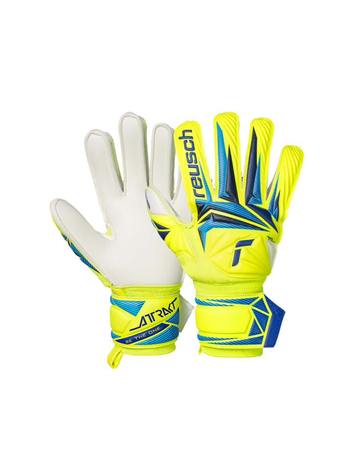 

Reusch Вратарские перчатки Attrakt Advance Junior 2005 года выпуска, желто-синего цвета