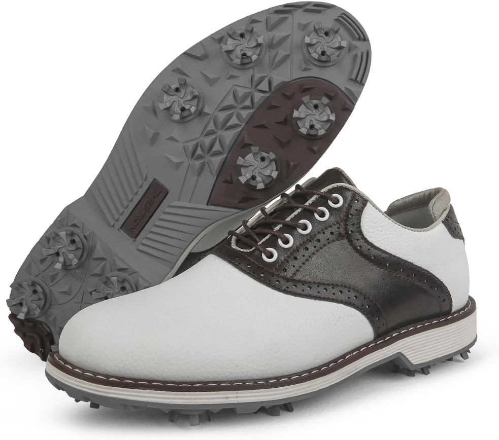 

Кроссовки для гольфа с шипами для мужчин, профессиональная обувь для гольфа, водонепроницаемая обувь для прогулок и гольфа, кроссовки для тренировок Zakey, коричневый
