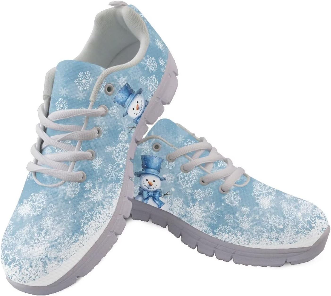 

Мужские кроссовки GIFTPUZZ с шнуровкой для занятий спортом, беговые, с высокой подошвой, дышащие, легкие, для тренажерного зала и тенниса, Christmas Snowman