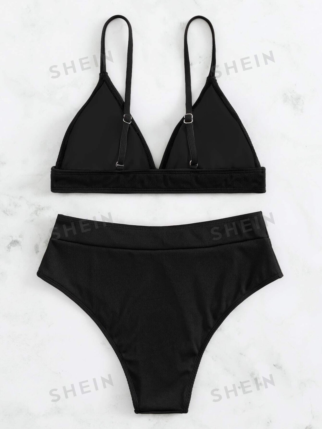 

Купальник Shein Swim Basics с V-образным вырезом, черный