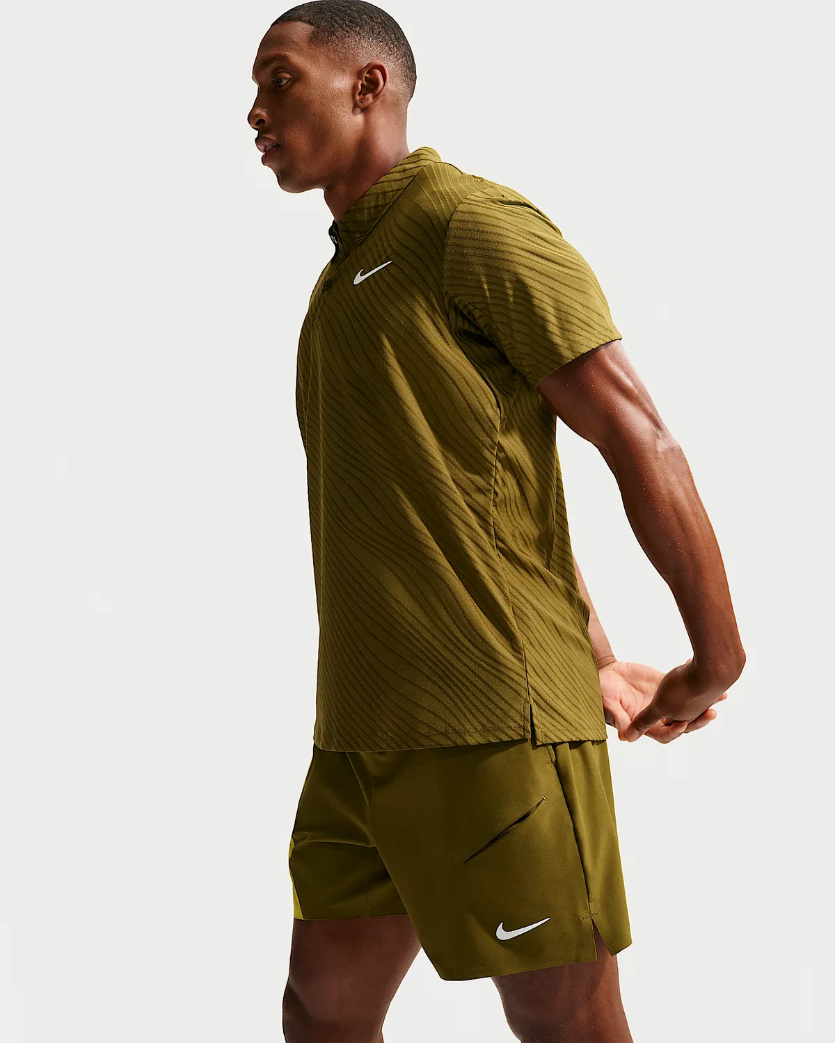 Мужские шорты NikeCourt Slam Dri-FIT, Olive Flak/Saffron Quartz/White — фото 4