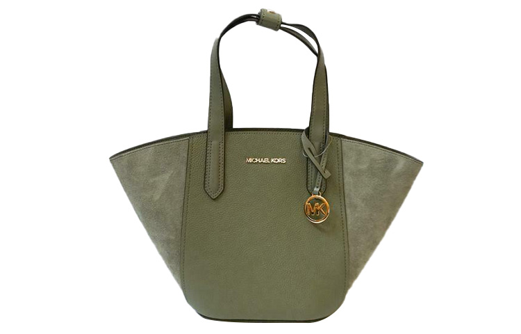 

Сумка-шоппер Portia из кожи и замши, зеленая, женская, MICHAEL KORS