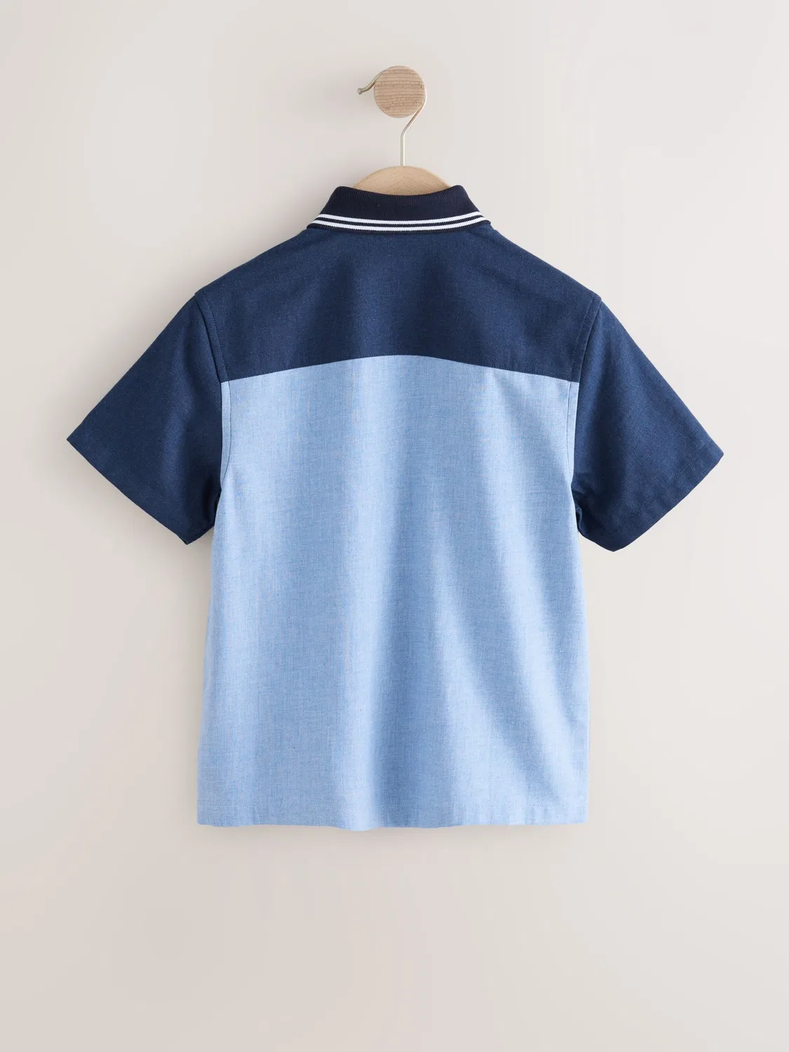 Рубашка на пуговицах стандартного кроя Next, Light Blue/Dark Blue — фото 2