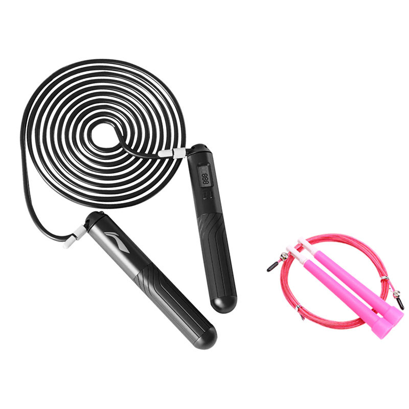 

Скакалка материал троса pvc стальной трос, материал ручки abs силикон для взрослых примерно 2,8 м LINING, черный