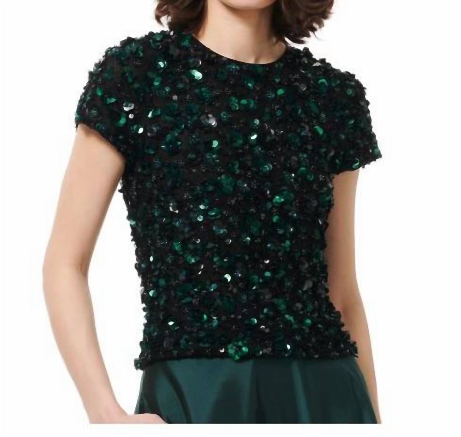 

Лесной топ с цветочным бисером EMILY SHALANT, Forest