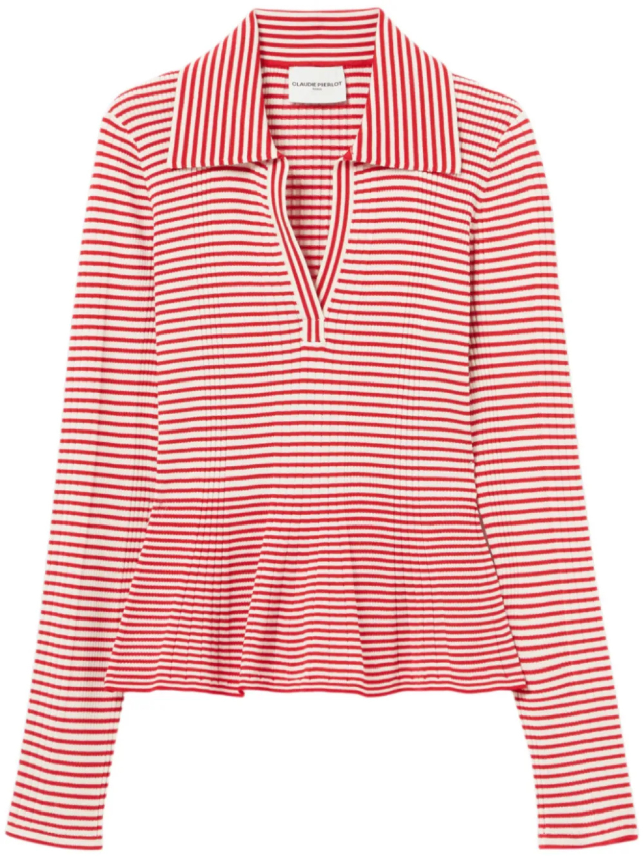 

Полосатый джемпер тонкой вязки Claudie Pierlot, красный
