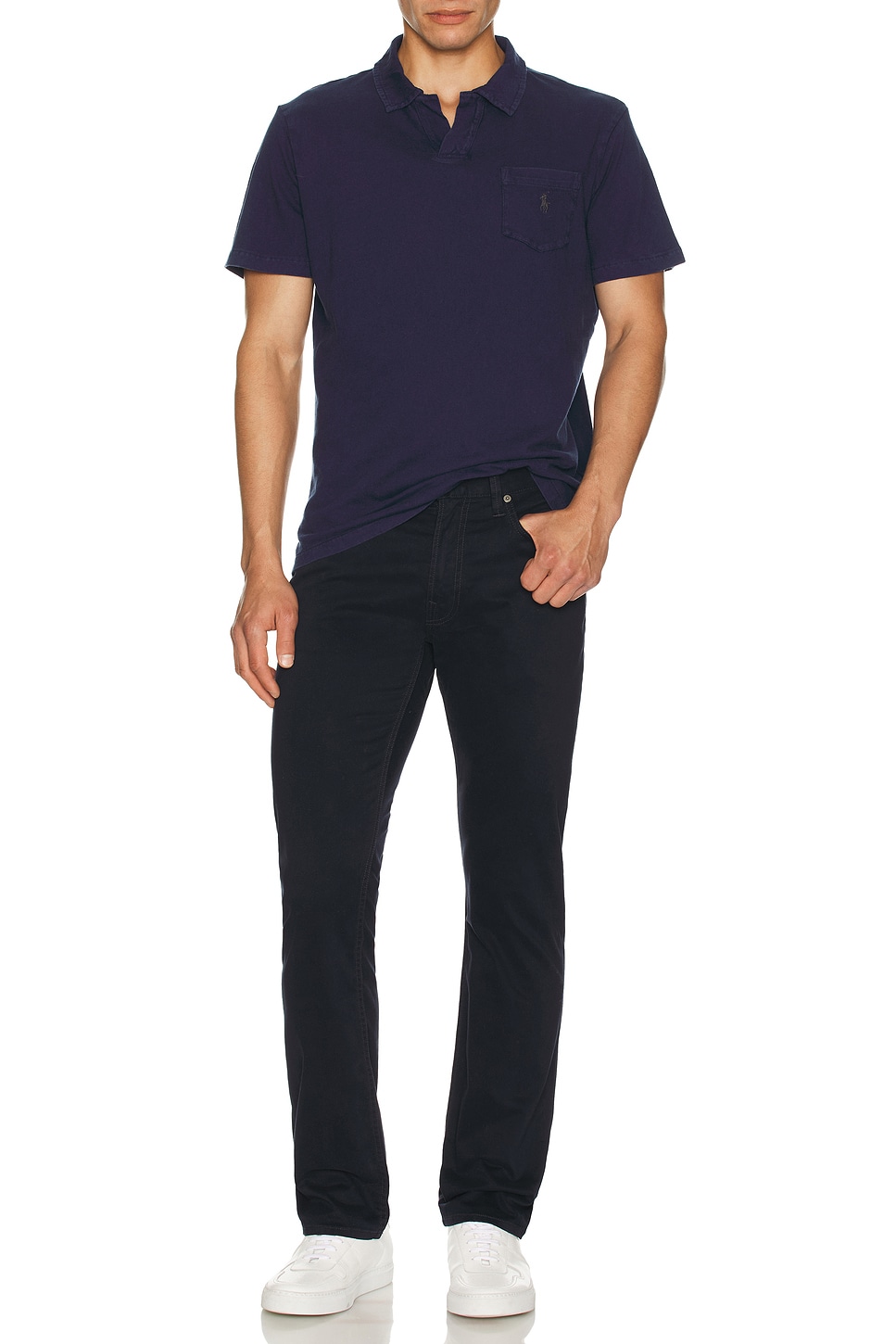 

Короткий рукав поло с воротником Johnny Polo Ralph Lauren, Newport Navy