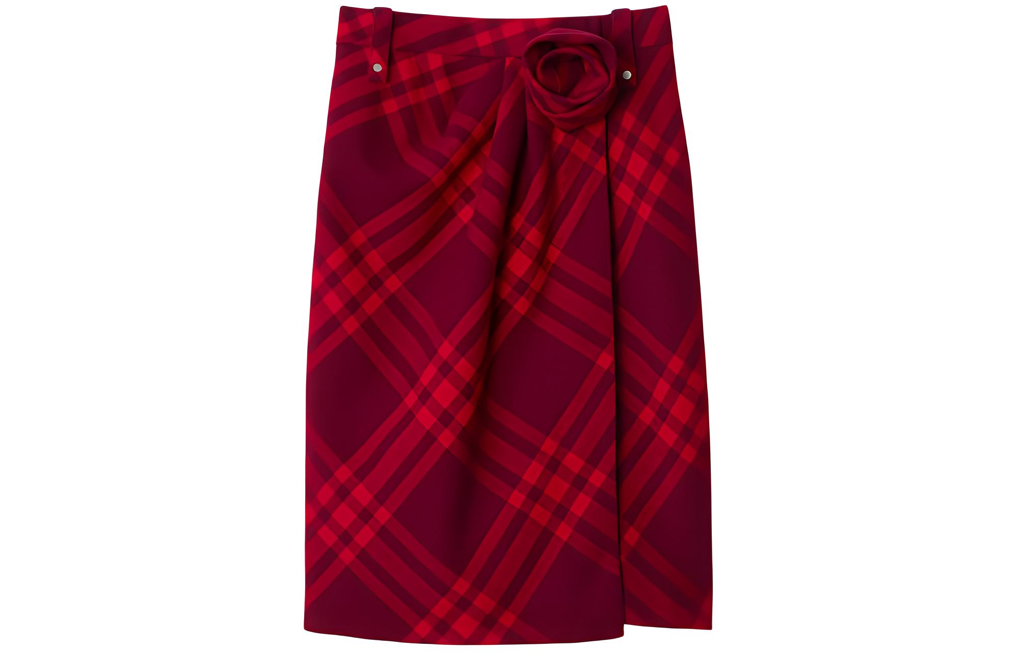 

Burberry Длинная юбка женская повседневная, красная