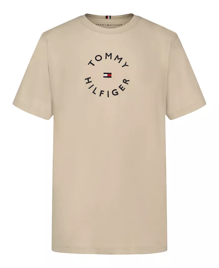 

Футболка с коротким рукавом Essential Lockup для мальчиков старшего возраста Tommy Hilfiger, коричневый/бежевый