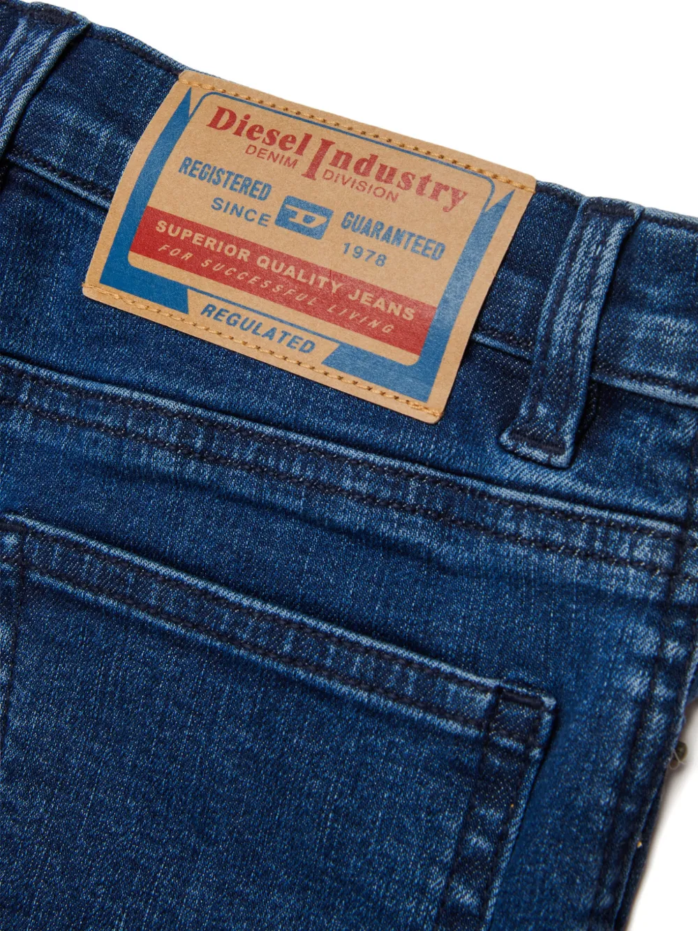 Джинсовые шорты с контрастной строчкой Diesel Kids, синий — фото 4