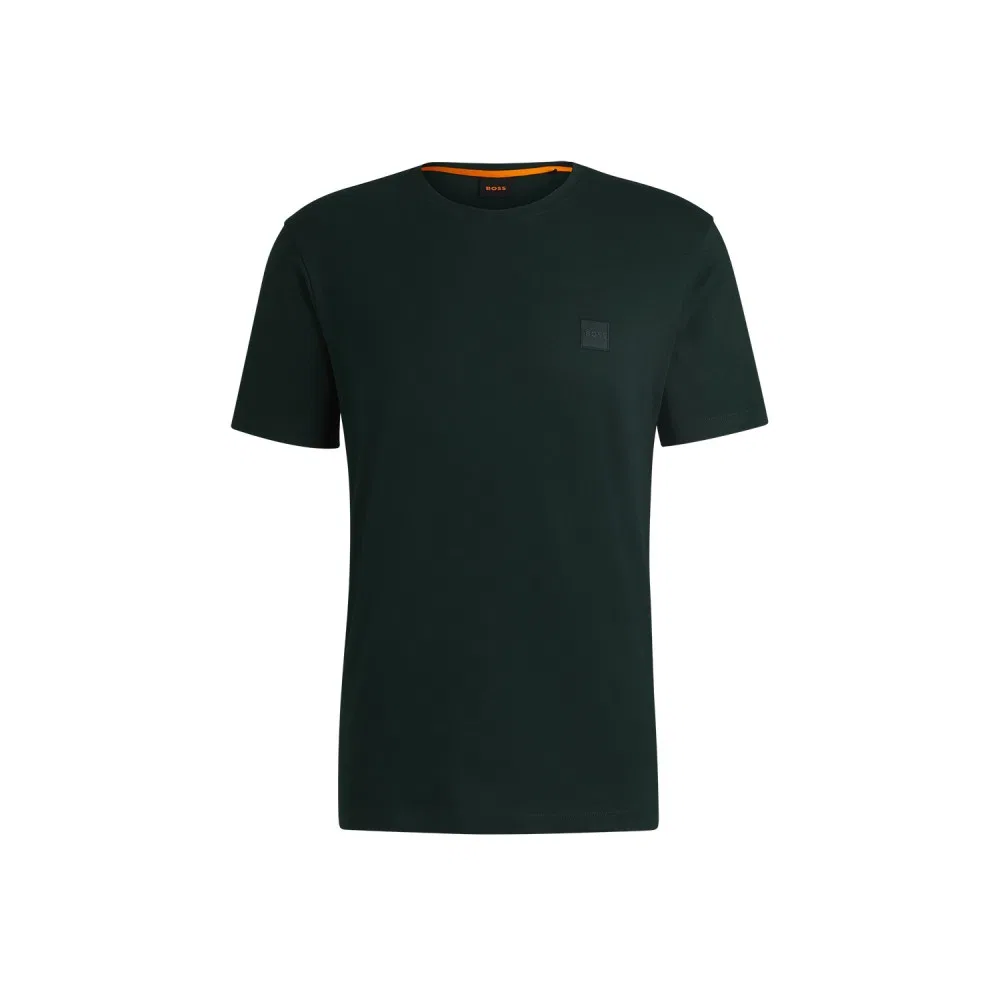 Мужская футболка Regular Fit из хлопкового джерси с логотипом открытого зелёного цвета от Boss — фото 3