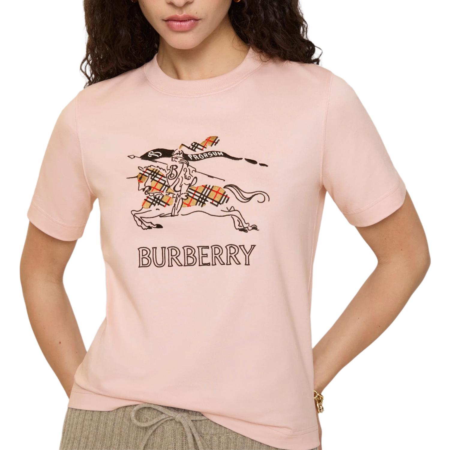 Футболка Burberry, рыцарь-всадник, розовый — фото 4