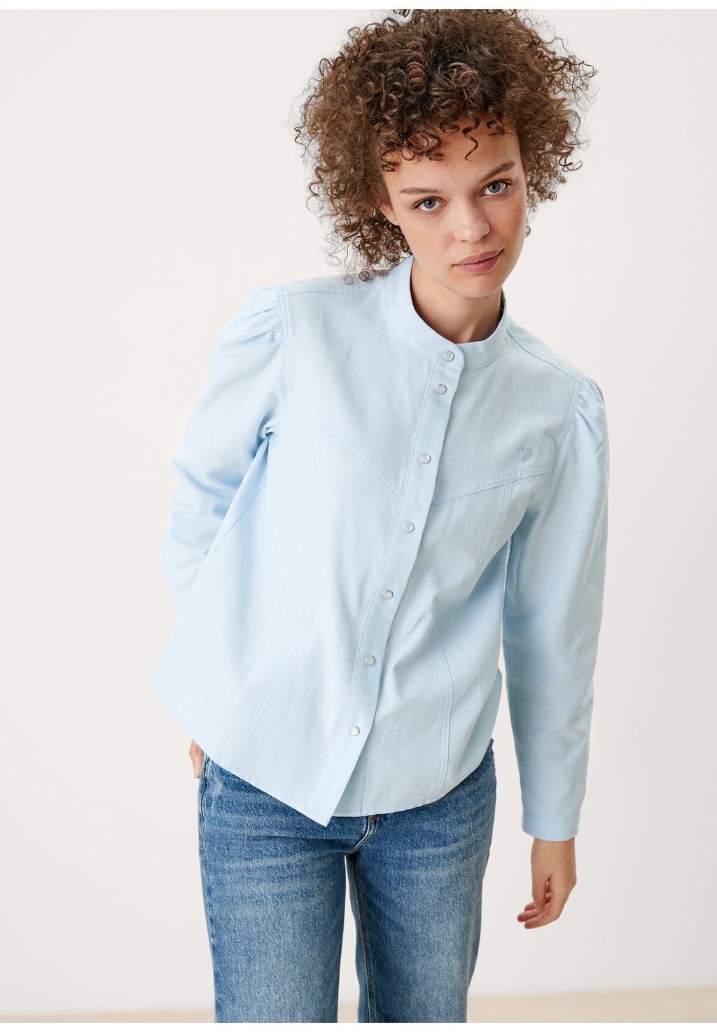 

Блузка-рубашка QS, цвет light blue melange