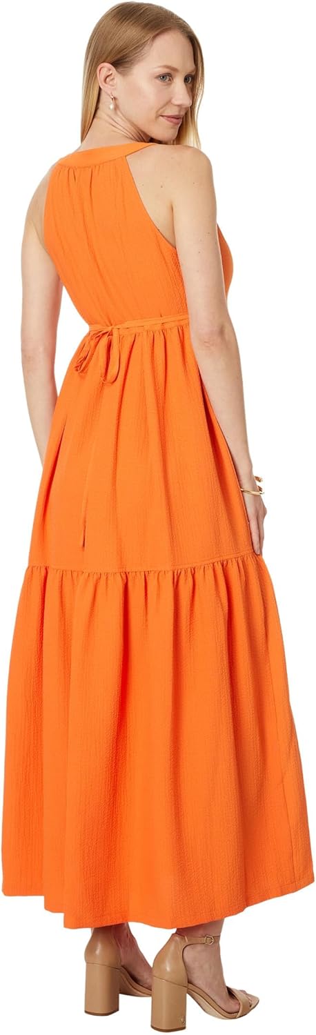 

Женское платье-макси Calvin Klein из газовой ткани с бретелькой через шею, Starburst