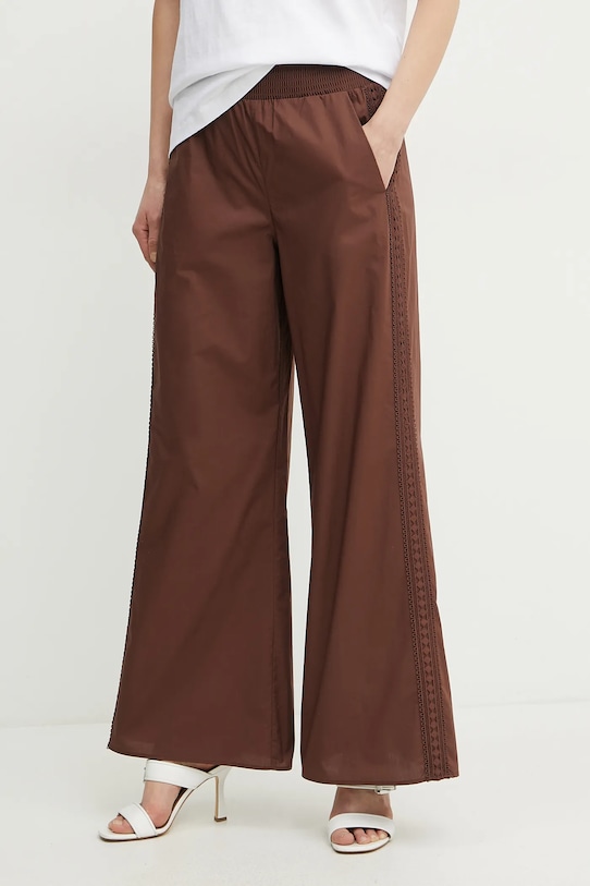 

Хлопковые брюки Twinset, коричневый