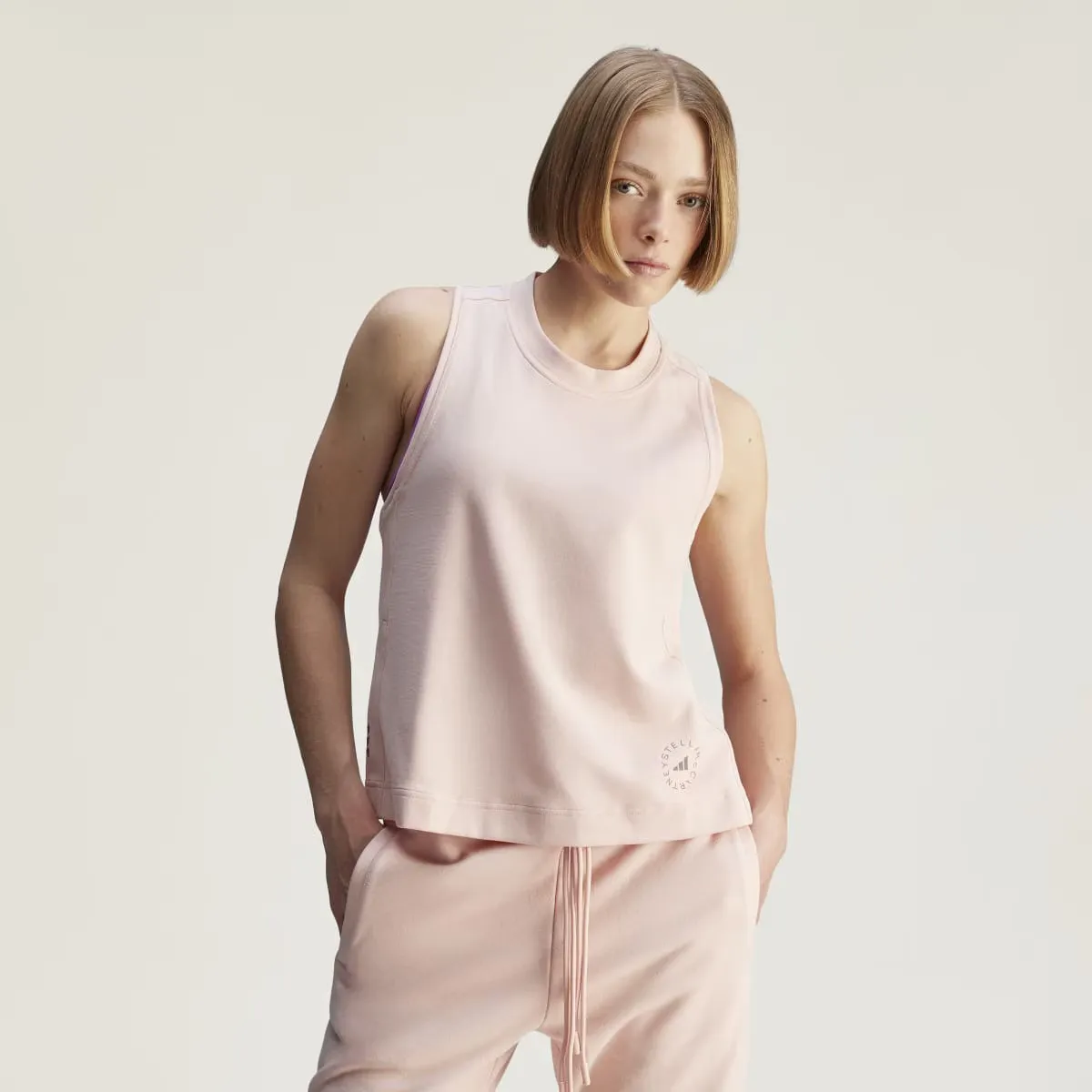 

Женская футболка без рукавов Adidas by Stella McCartney Logo Adidas, цвет Rosa