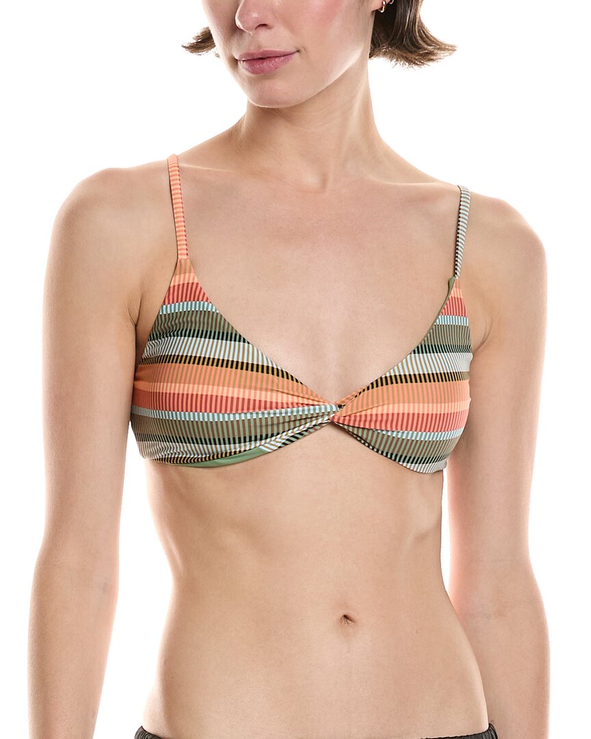 

Volcom Sol Song V-образный топ бикини, зеленый