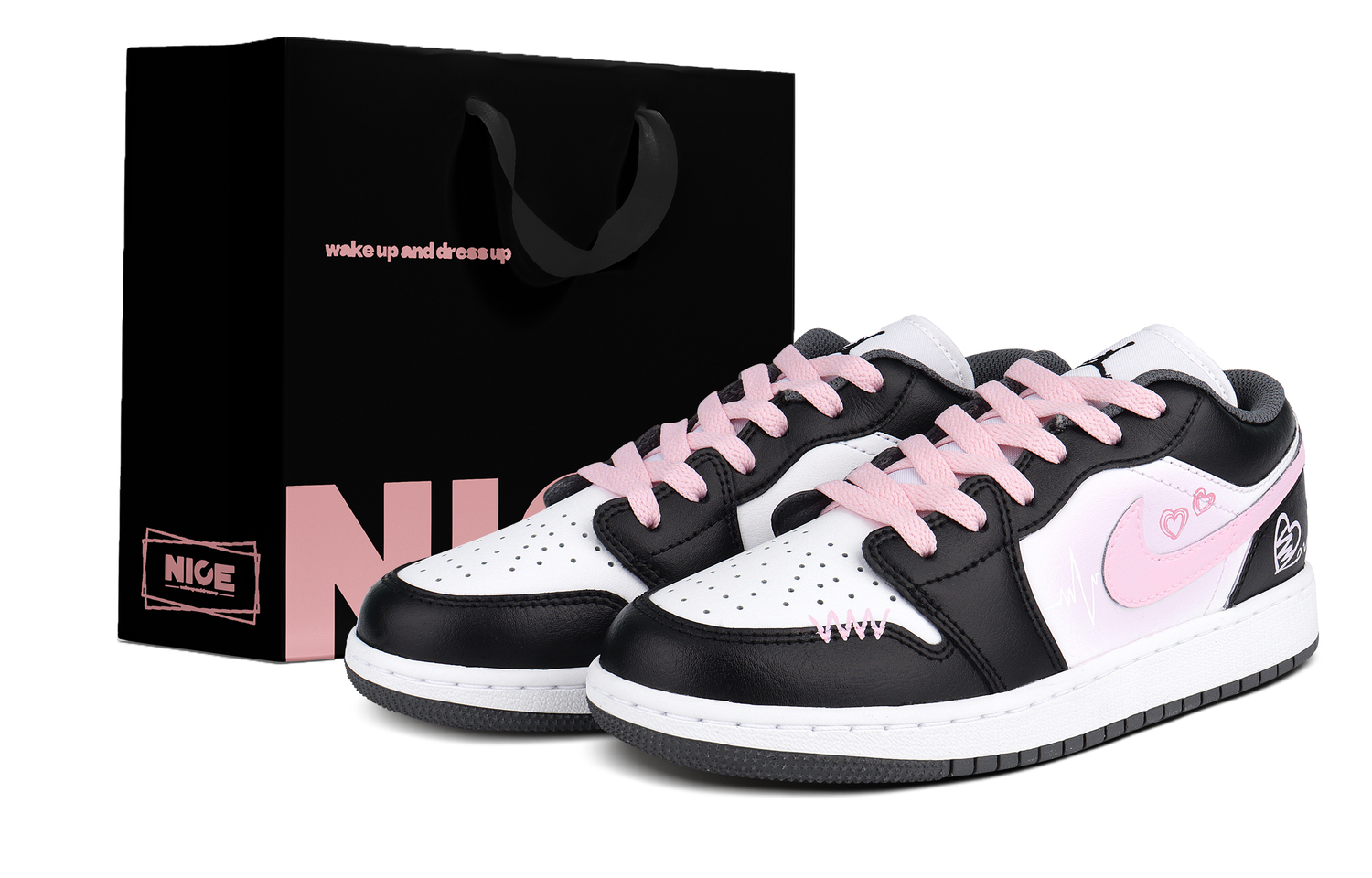 

Jordan Кроссовки Air 1 Low top женские black pink