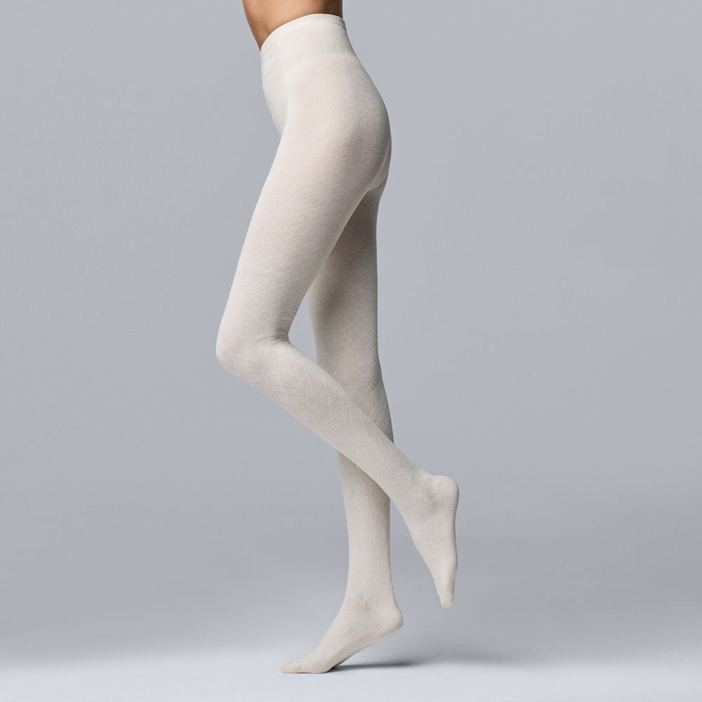 

Женские хлопковые колготки-свитеры Simply Vera Vera Wang Diamond, цвет Ivory