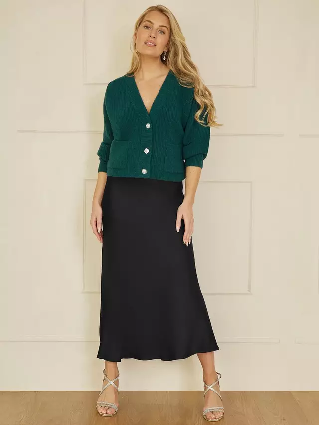 

Юбка Yumi Satin Midi, черный