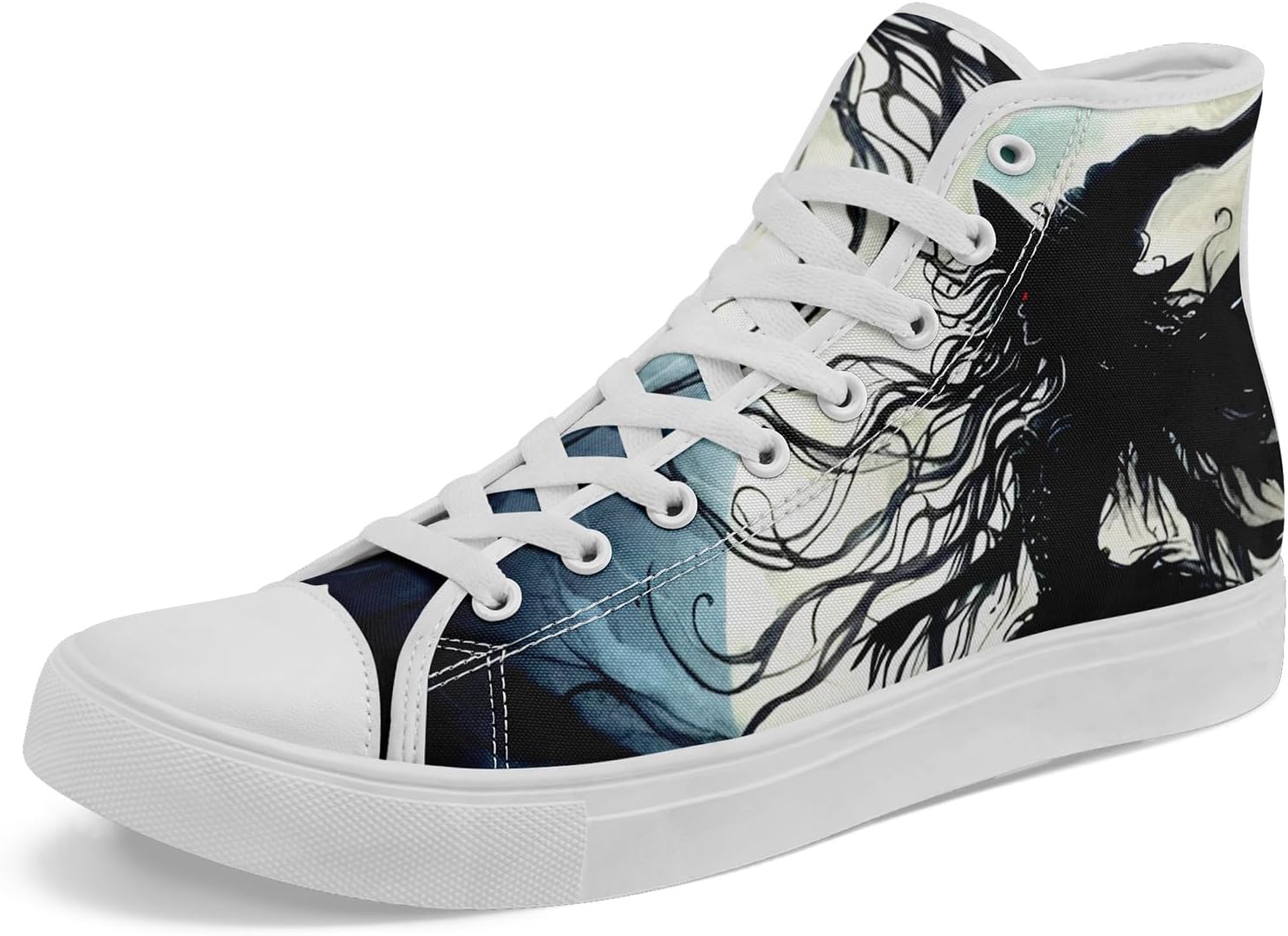 

Высокие кеды с черепом и розами на холсте для мужчин и женщин - легкая, стильная повседневная обувь для концертов и улицы Awsole, белый/черный