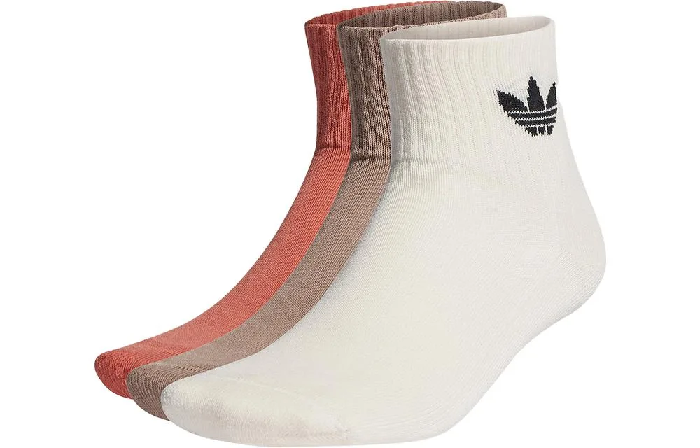 Носки мид-кросс до колена унисекс, набор из 3 пар Adidas Originals, 3 Pack (Red+Gray+White)