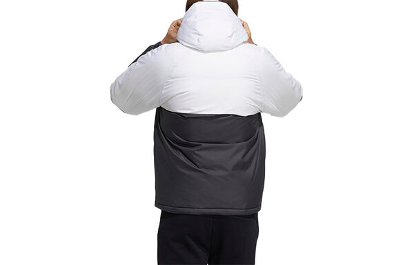 Пуховик adidas neo Colorblock Large Logo Sports Reversible Down Jacket Black, черный — фото 2