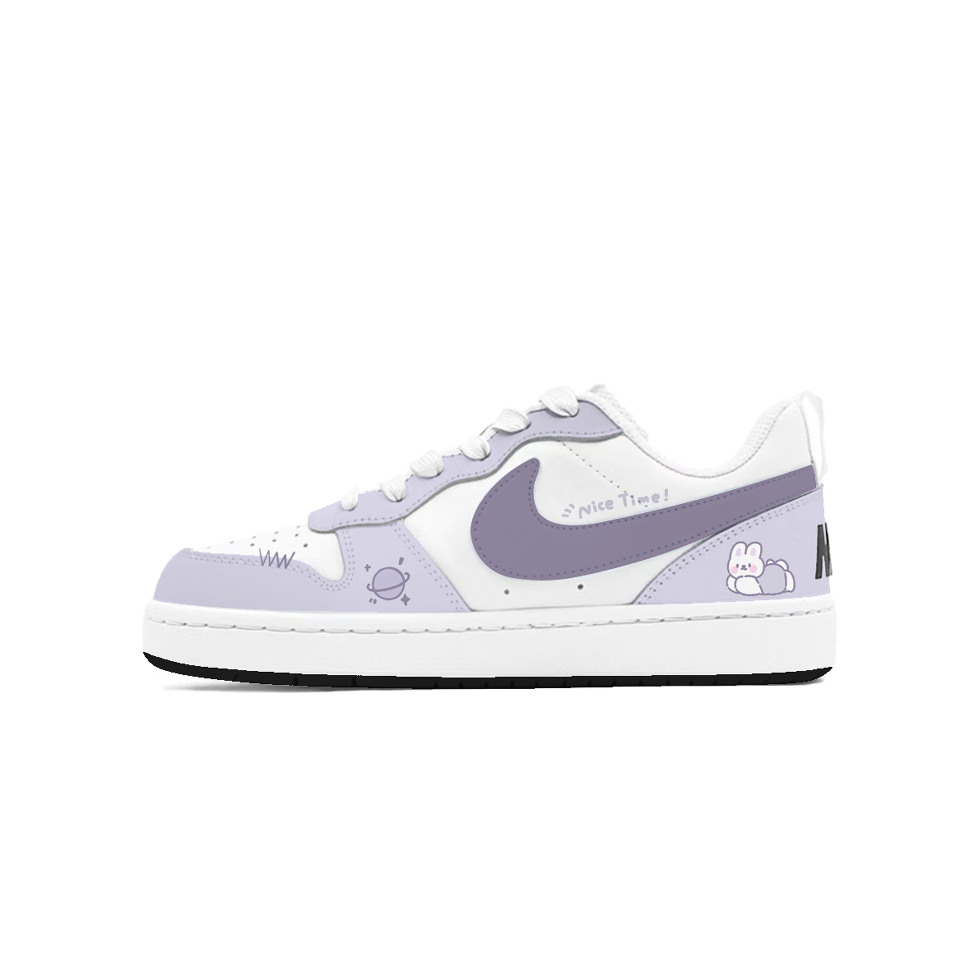 

Nike Court Borough Nebula Purple Rabbit дышащие низкие детские скейтбординг кроссовки White