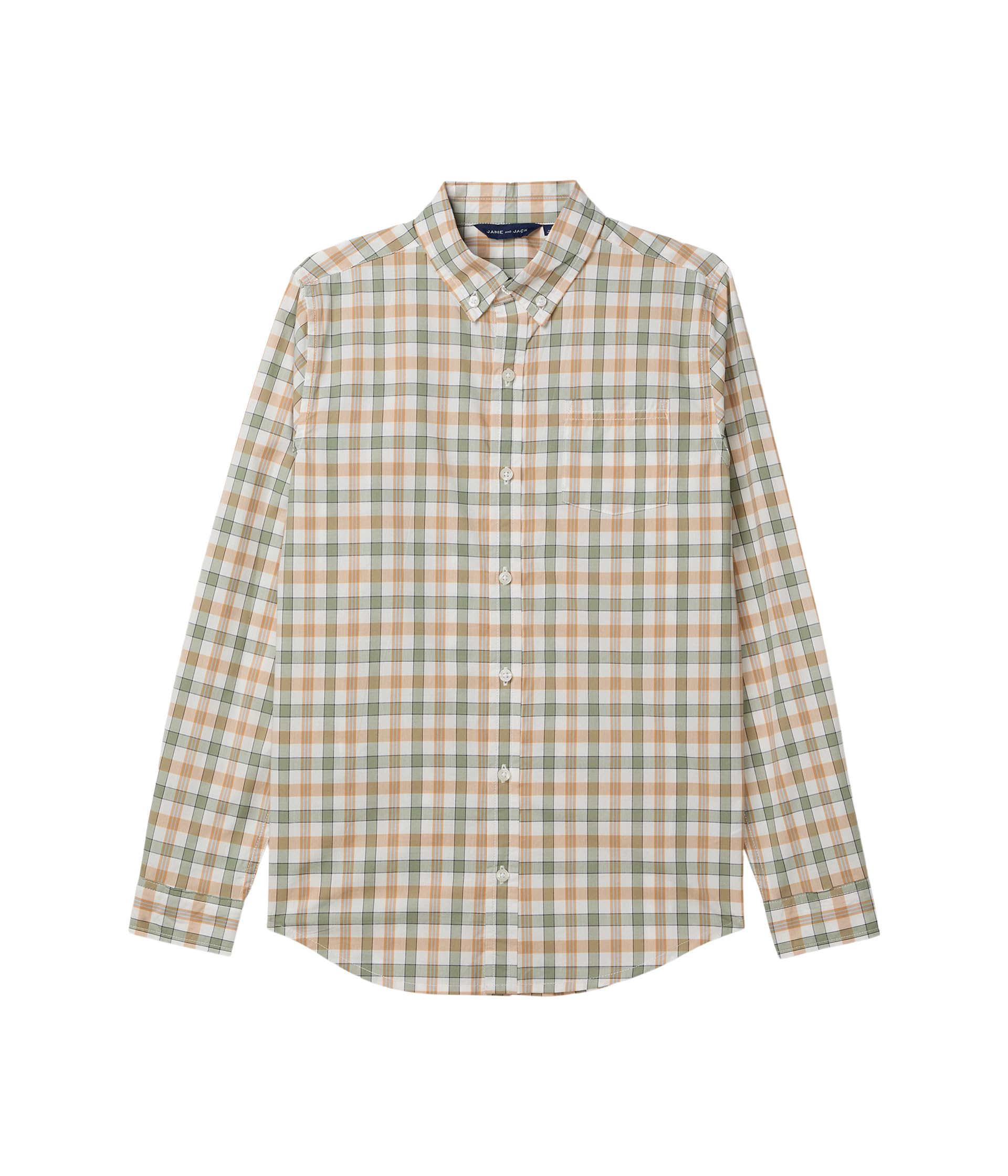 

Топ Janie and Jack Plaid Poplin Button Down Top, цвет Multicolor 1