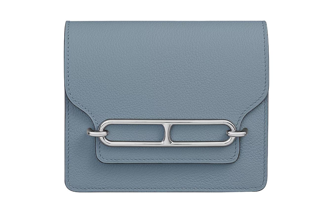

Женская сумка-кошелек Evercolor из телячьей кожи с носом свиньи J7 Bleu Lin Linen Blue HERMES