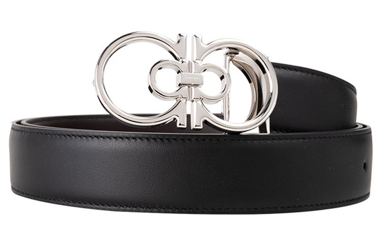 

Ferragamo Кожаный ремень мужской черный ширина 35 см