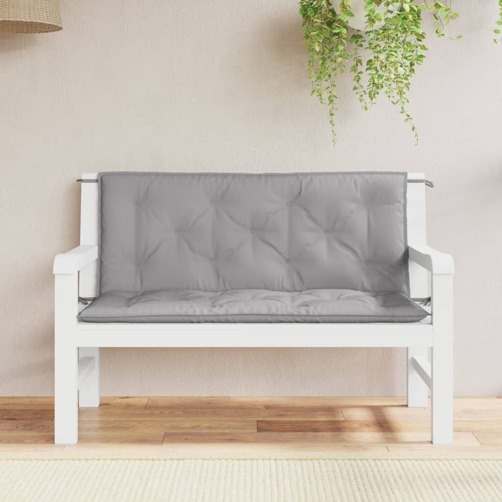 

Подушки для садовой скамейки The Living Store, 2 шт., серая ткань Оксфорд, 120x50x7 см, серый