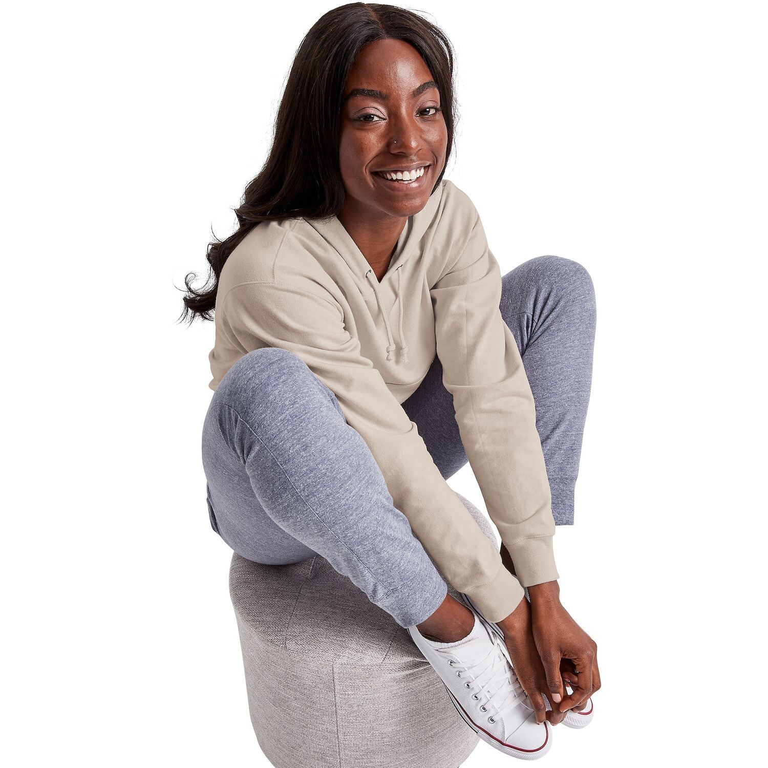 

Женская укороченная флисовая толстовка Hanes Hanes, белый