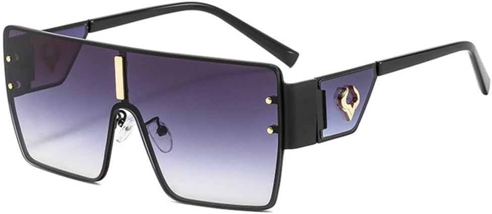 

Винтажные панк-солнцезащитные очки большого размера для мужчин, очки для вождения, женские ретро-очки в металлической оправе с защитой от УФ-излучения UV400 VFDHN, Gradient Gray