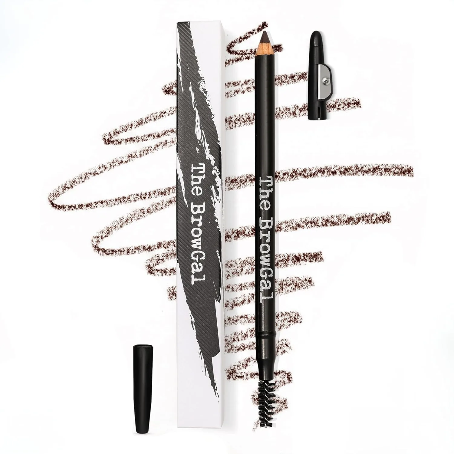 3 в 1, Skinny Eyebrow Pencil - 02 с колпачком-точилкой и щеточкой для бровей, рисует тонкие волоски и заполняет пробелы, стойкий, длительное ношение, 7.4 дюйма, Espresso The Browgal, Espresso
