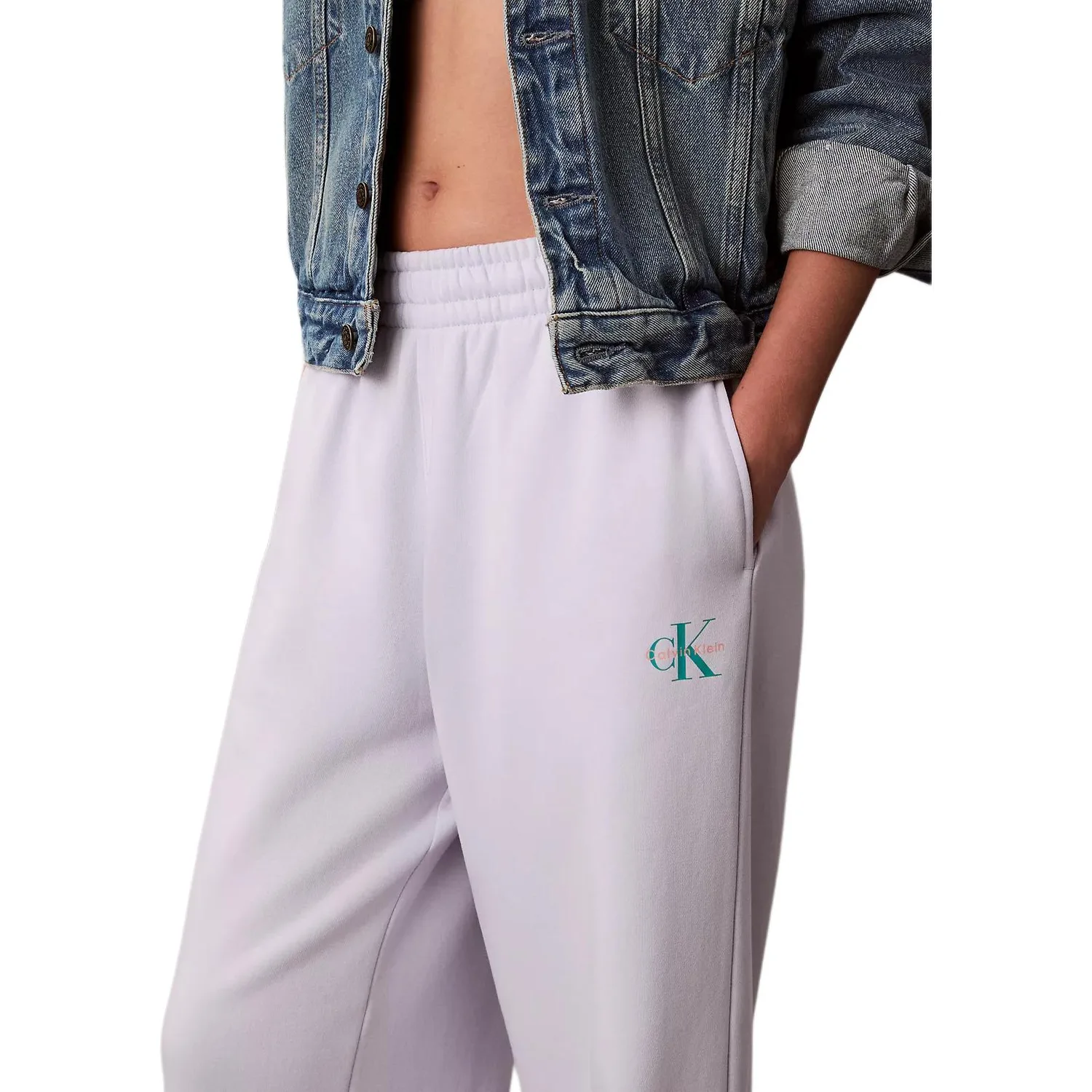 Вязаные спортивные штаны женские Calvin Klein, светло-фиолетовый — фото 4