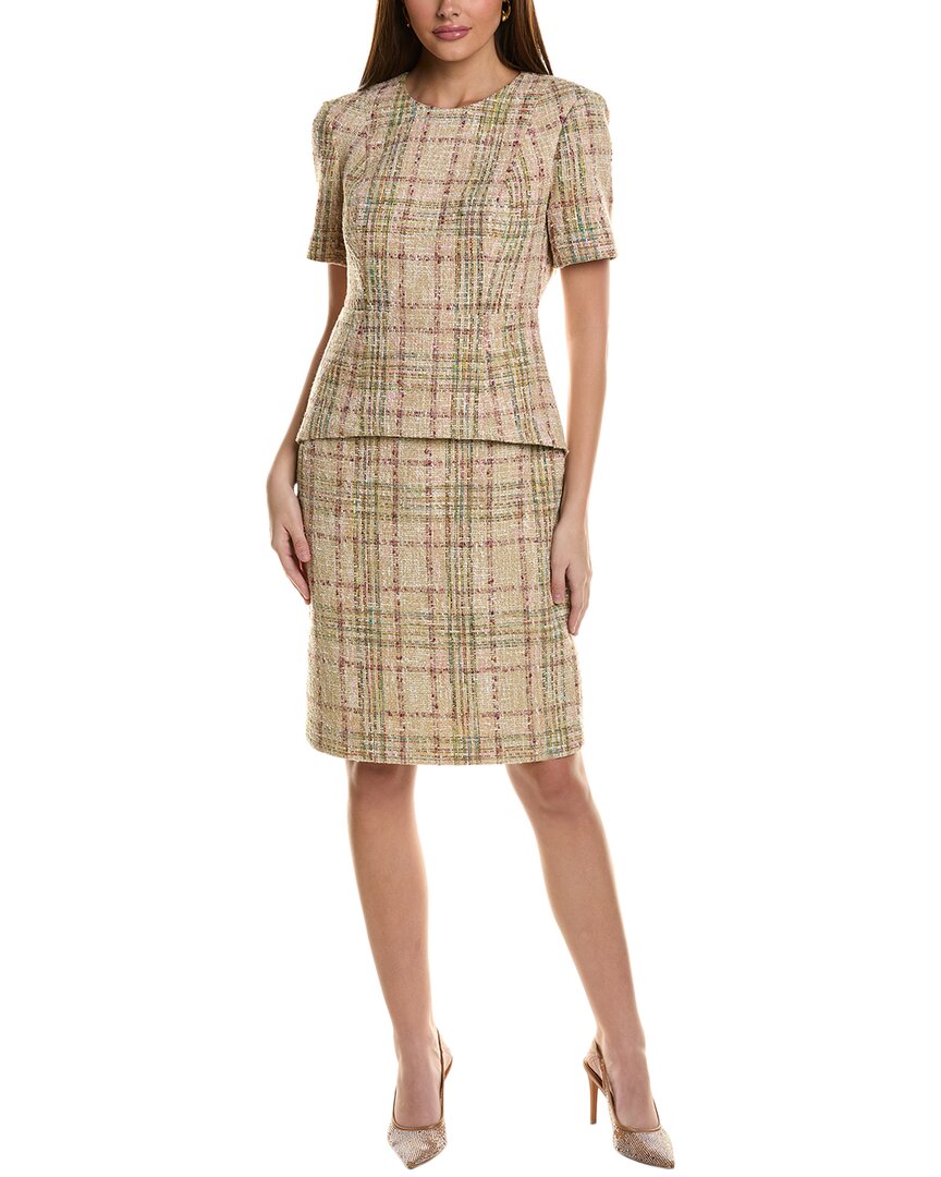 

ПЛАТЬЕ ST. JOHN-ЗОЛОЧЕННОЕ, С ТВИДОМ, цвет tan