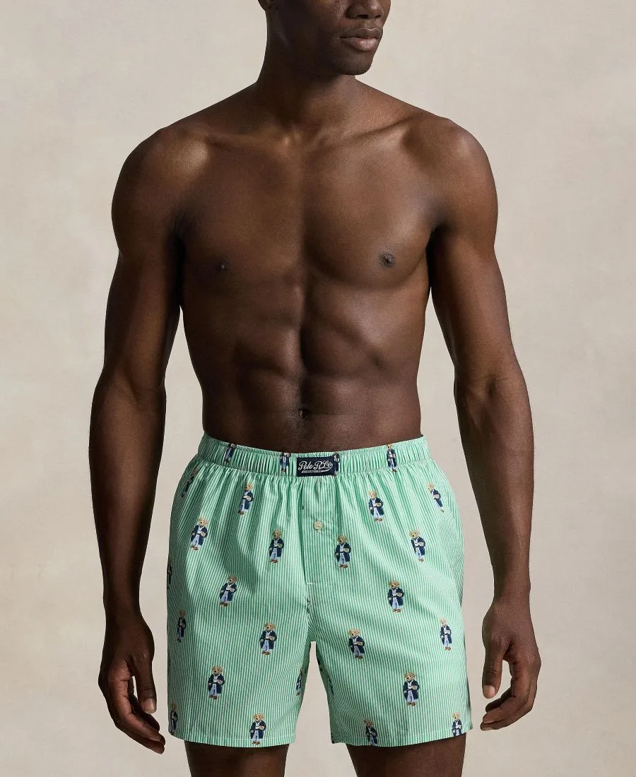 Мужские классические тканые боксерские трусы Polo Ralph Lauren, Morning Robe Bear Stripe