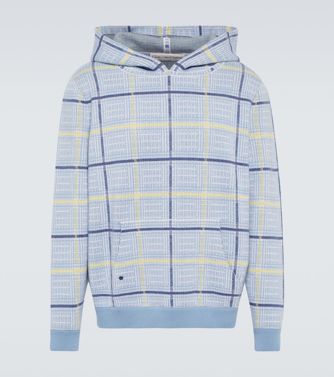

Кашемировый худи в клетку Rain God's True Cashmere, Baby Blue/Lapislaz