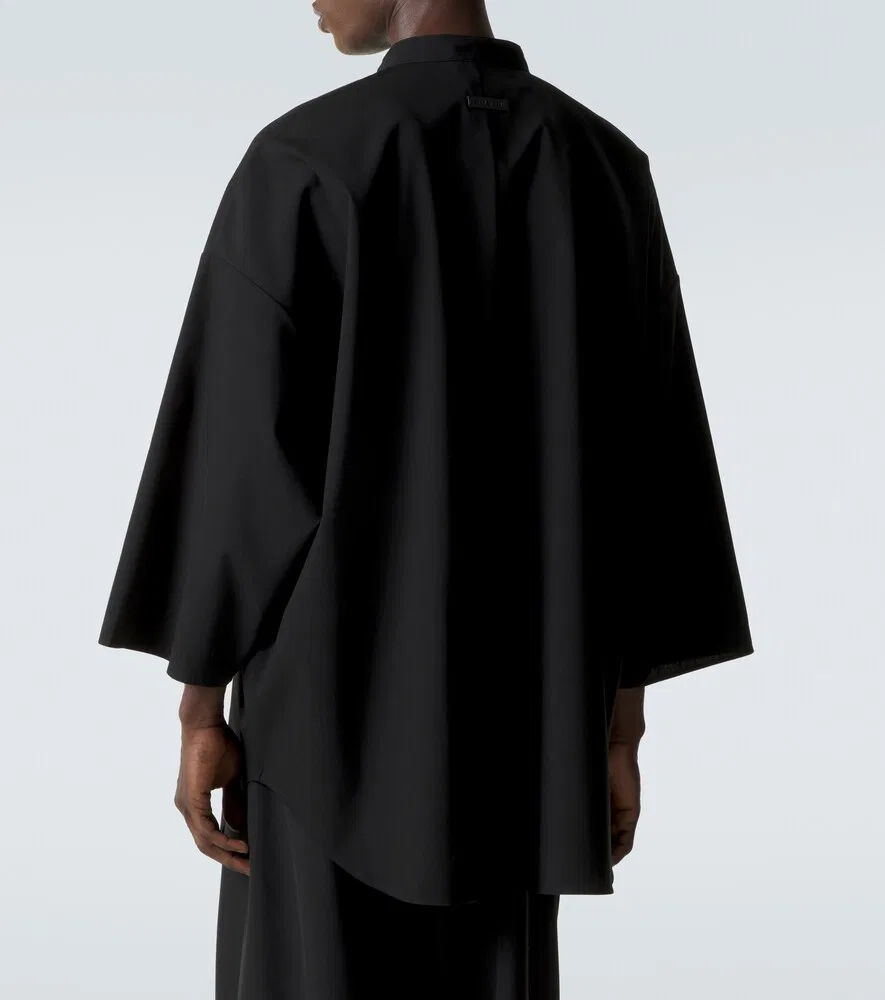 Свободная рубашка из хлопка и шерсти Fear of God, черный — фото 4