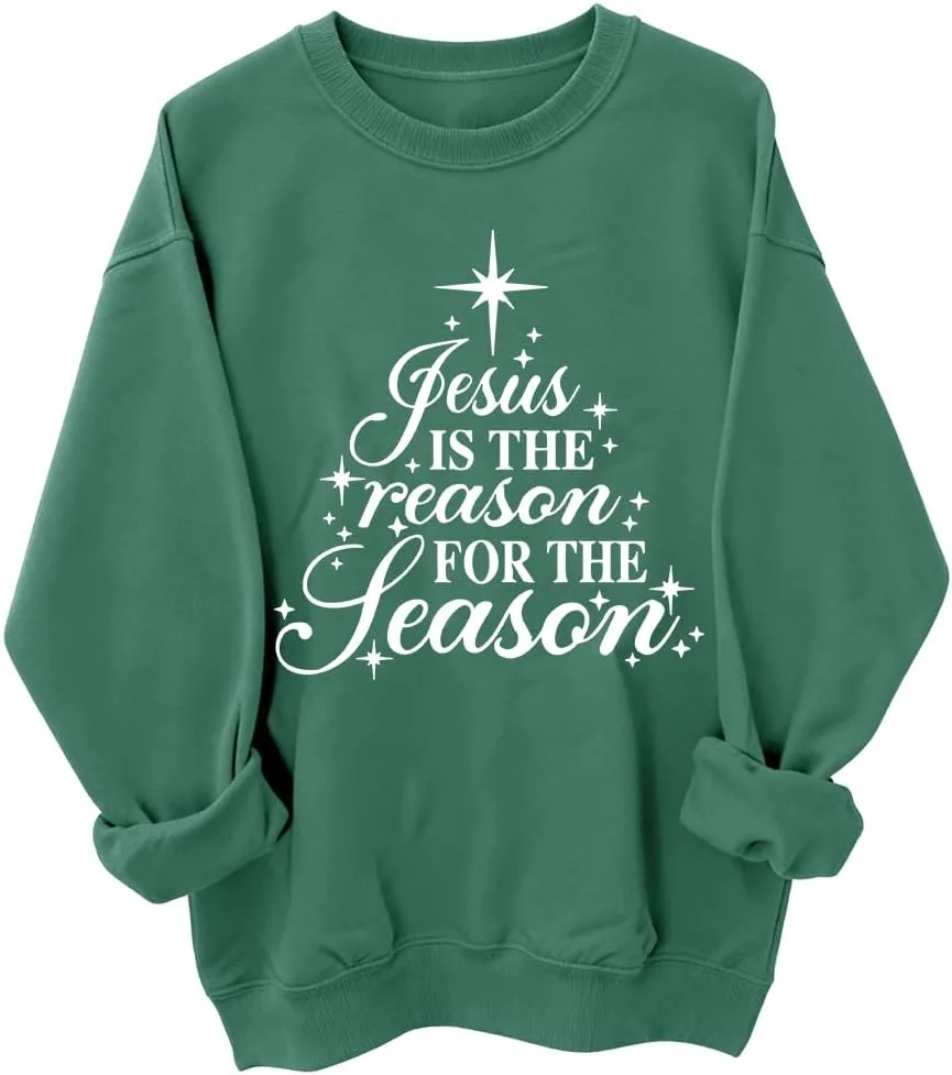 

Толстовка "Jesus Is The Reason For The Season", рождественский худи Christian Faith woati