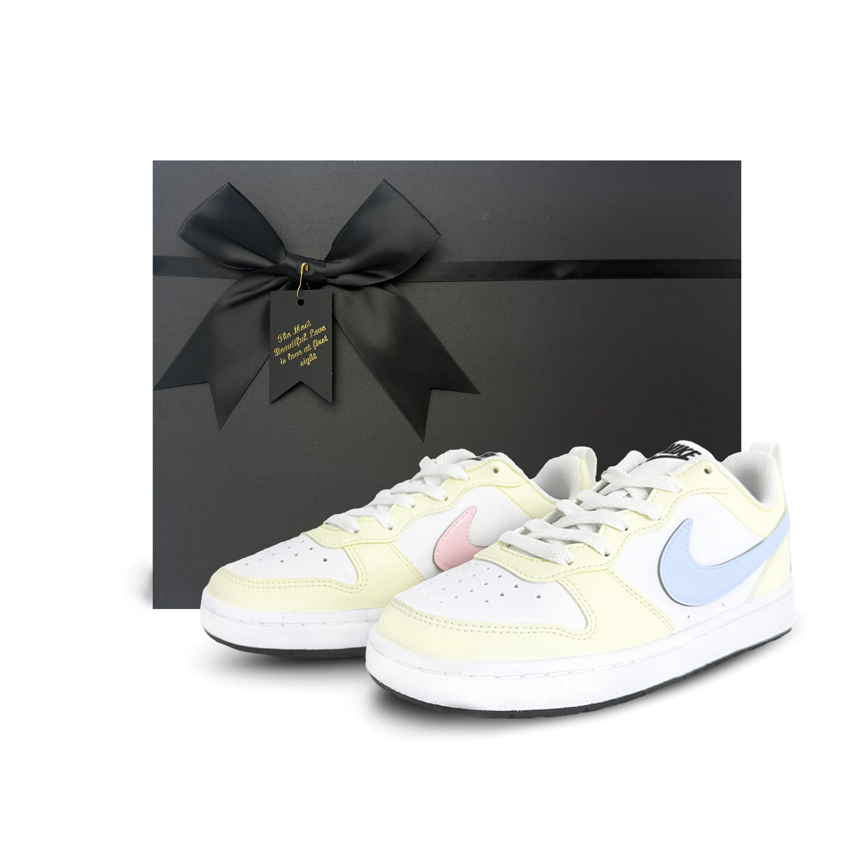 

Детские скейтерские кроссовки Court Borough для младших школьников Nike, синий/розовый/желтый