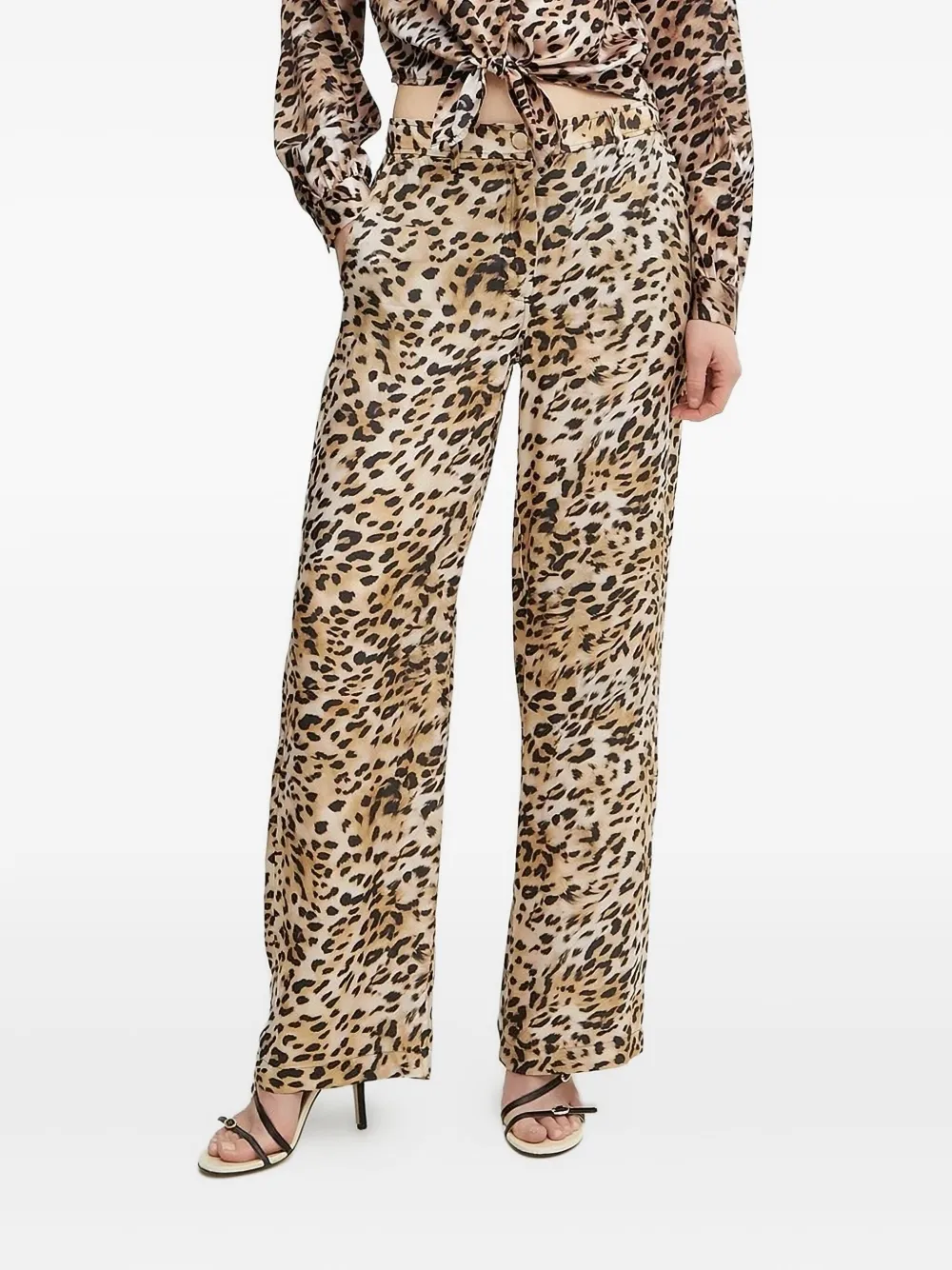 

Брюки с леопардовым принтом Guess Usa, коричневый