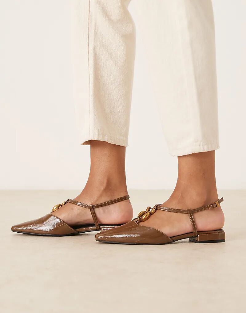 Туфли Lockhart с открытой пяткой и отделкой в ​​виде клинка на носке ASOS DESIGN оливкового цвета