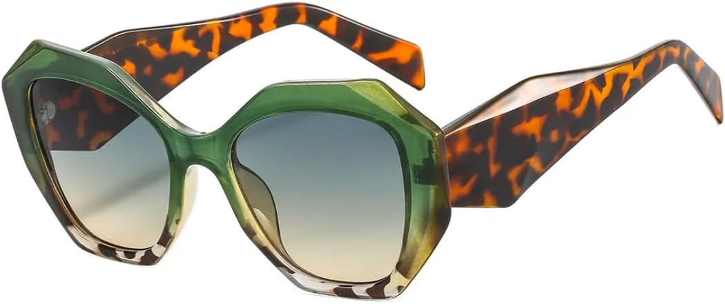 

Модные ретро-солнцезащитные очки в стиле «кошачий глаз» с леопардовым принтом и градиентом, роскошная оправа, повседневные мужские солнцезащитные очки с защитой от УФ-излучения UV400 SZVVBKK, Green Leopard Brown