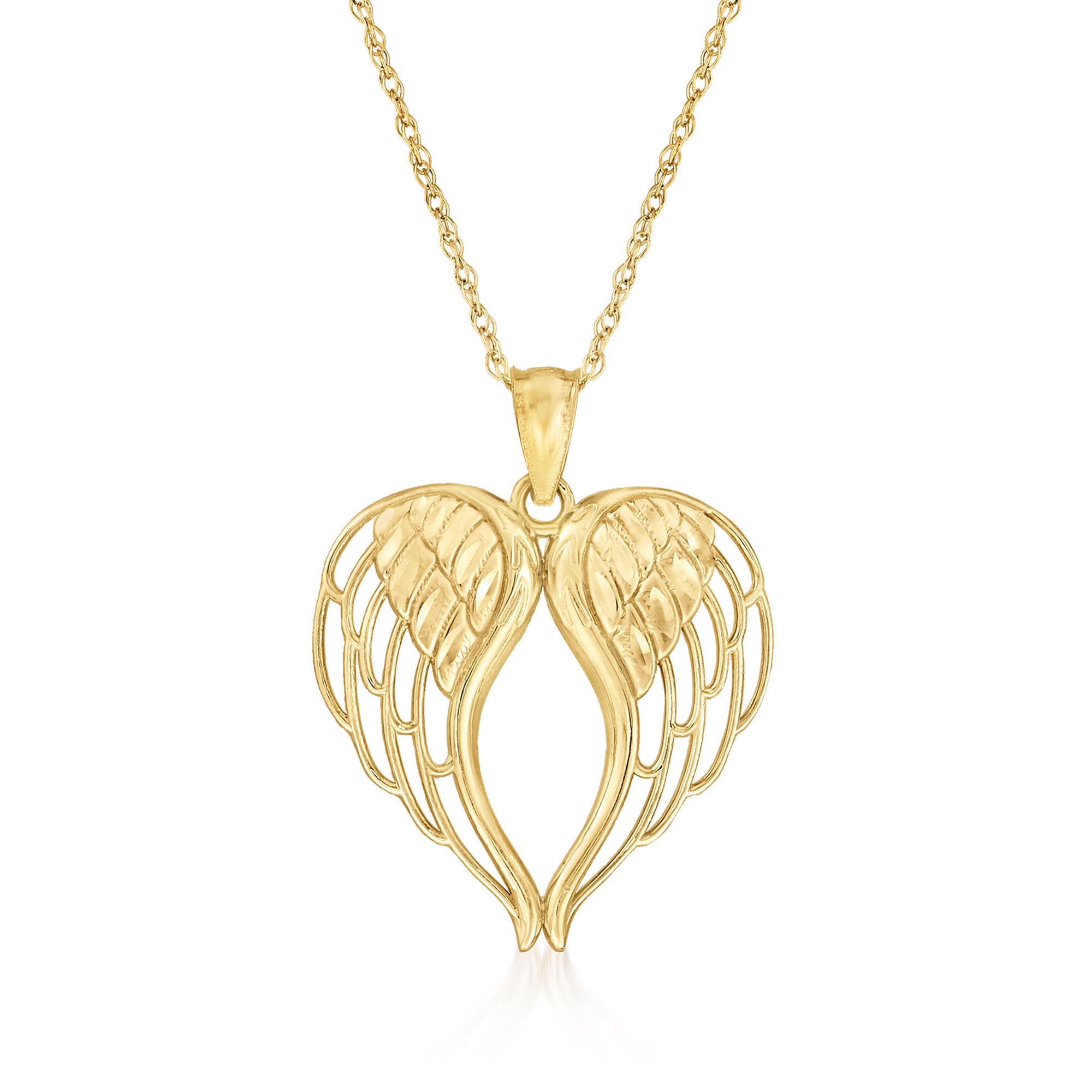 

Ожерелье Ross-Simons с подвеской в ​​виде сердца и ангельских крыльев из 14-каратного желтого золота Ross-Simons, 18 In